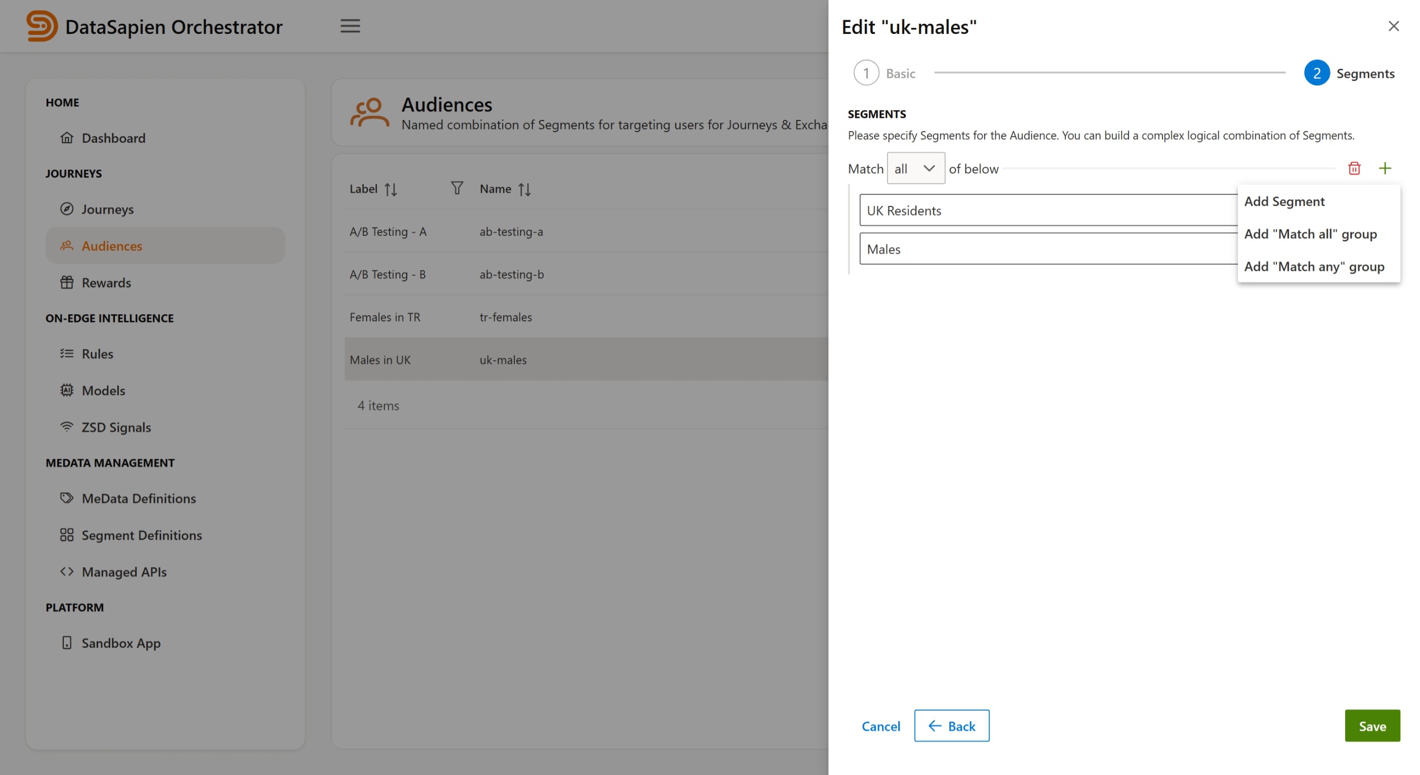 Audience Editor
